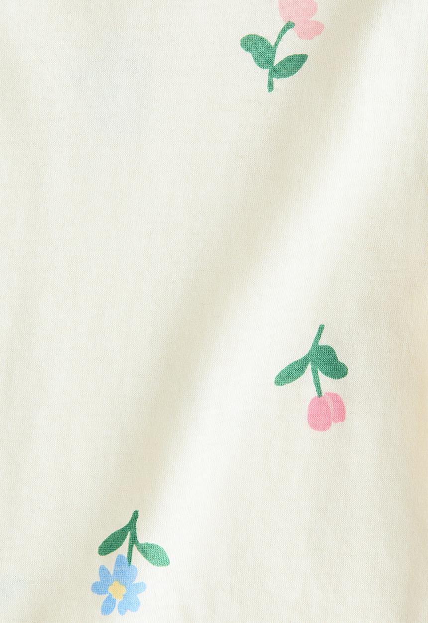 H&M - Printed cotton t-shirt - cream/flowers