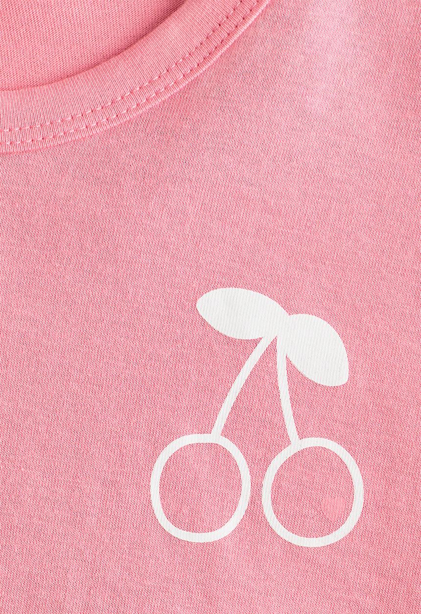 H&M - Printed cotton t-shirt - pink/cherries