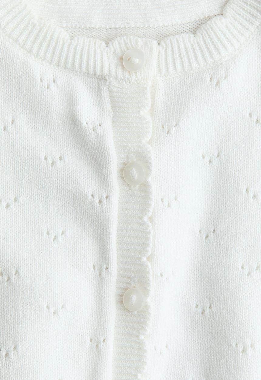 H&M - Cotton pointelle cardigan - white