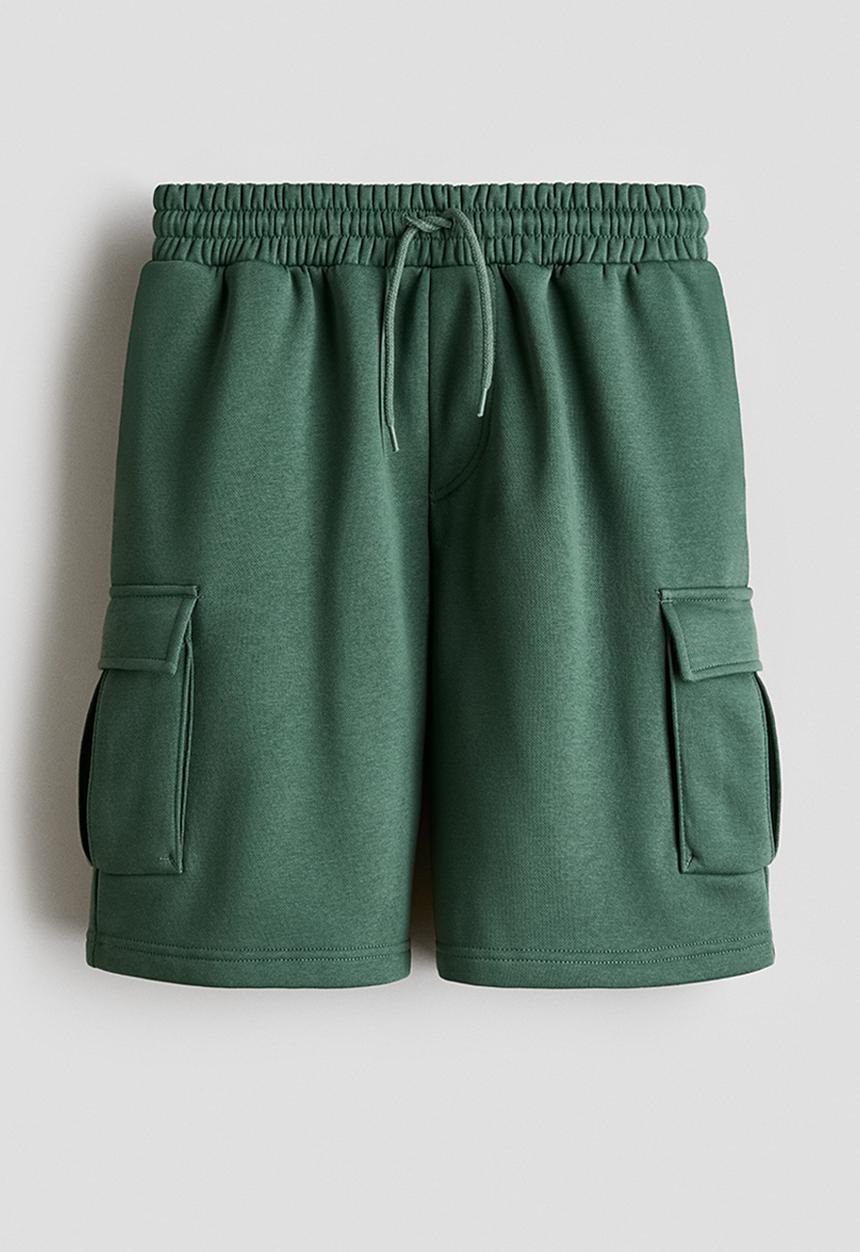 H&M - Cargo sweatshirt shorts - green