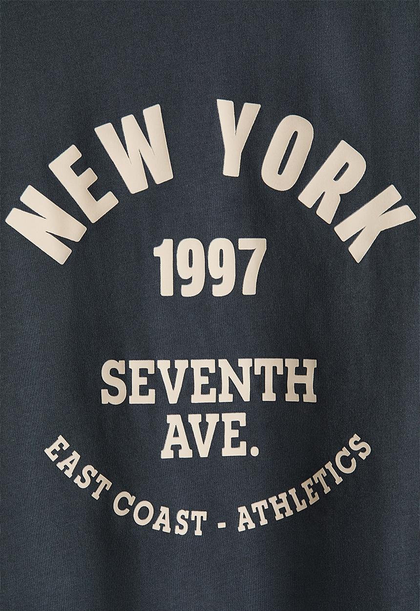 H&M - Print-motif cotton t-shirt - dark grey/new york