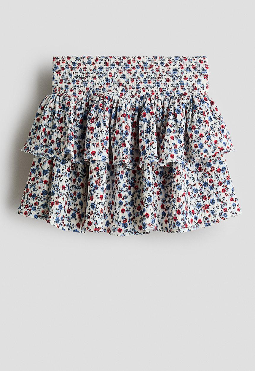 H&M - Printed tiered skort - white/floral