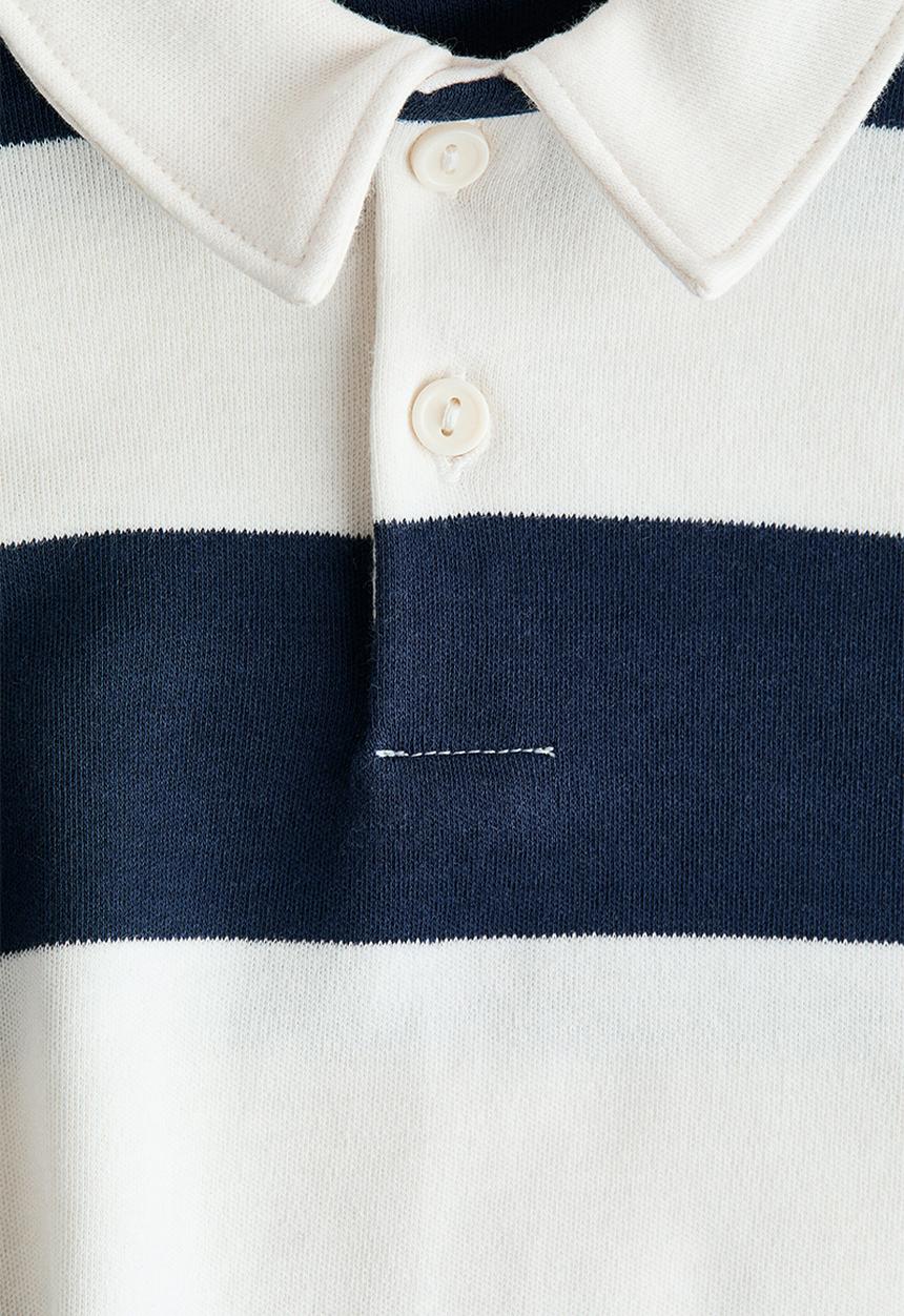 H&M - Cotton rugby shirt - white/navy blue