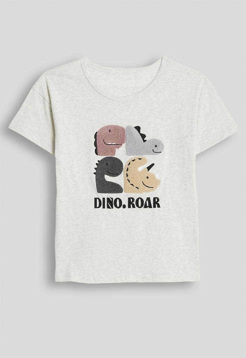 Pop Candy - Dino graphic tee and dino shorts - white/black