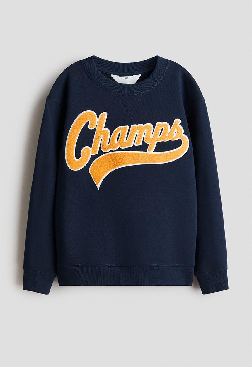 H&M - Motif-detail sweatshirt - navy blue/champs