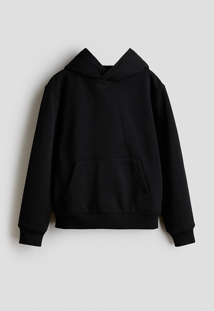 H&M - Brushed-inside hoodie - black