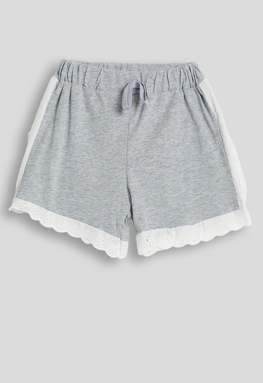 Pop Candy - Anglaise trim sweatset - grey/white