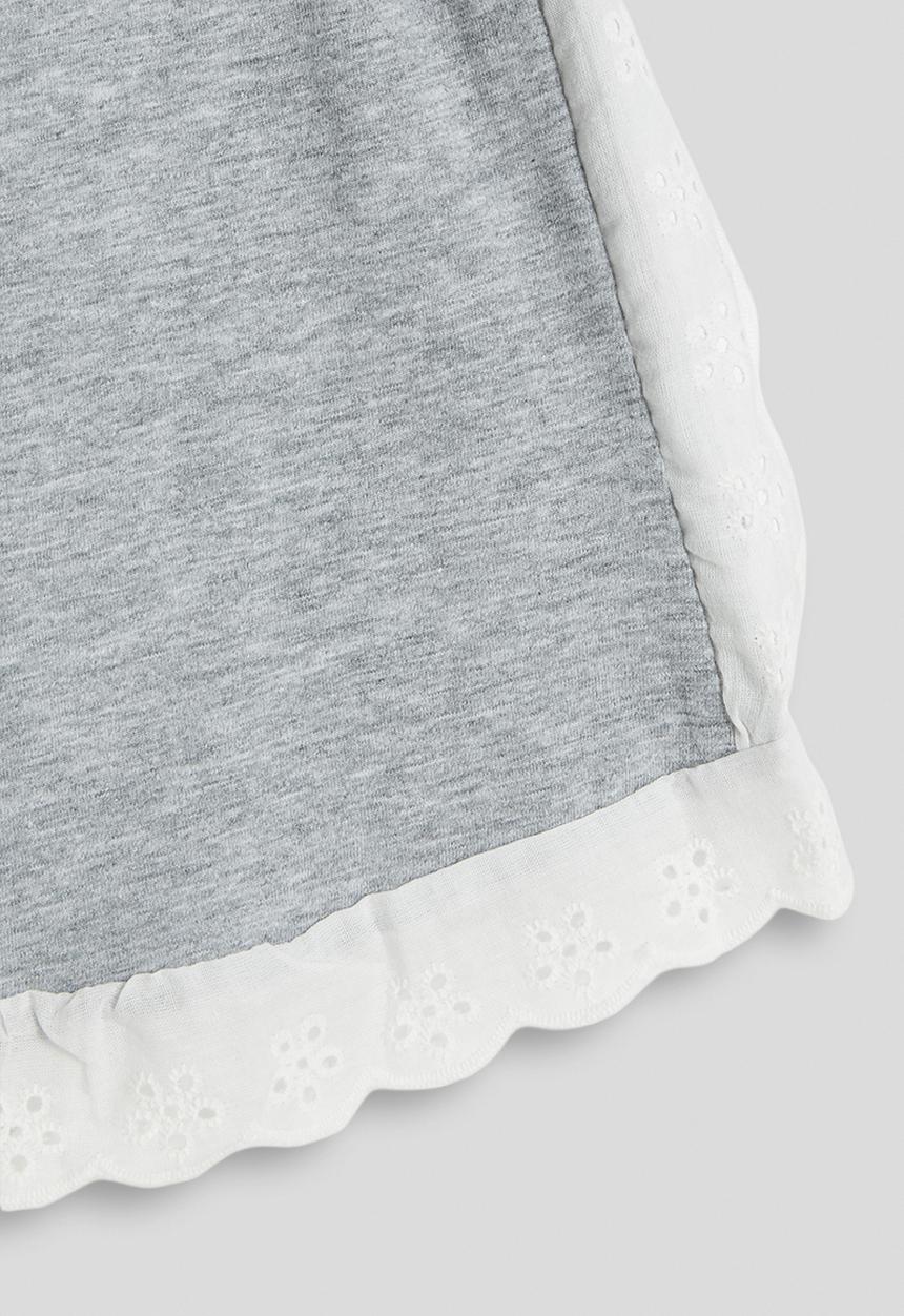 Pop Candy - Anglaise trim sweatset - grey/white