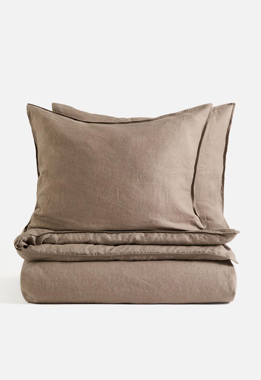 H&M - Linen double/king duvet cover set - mole