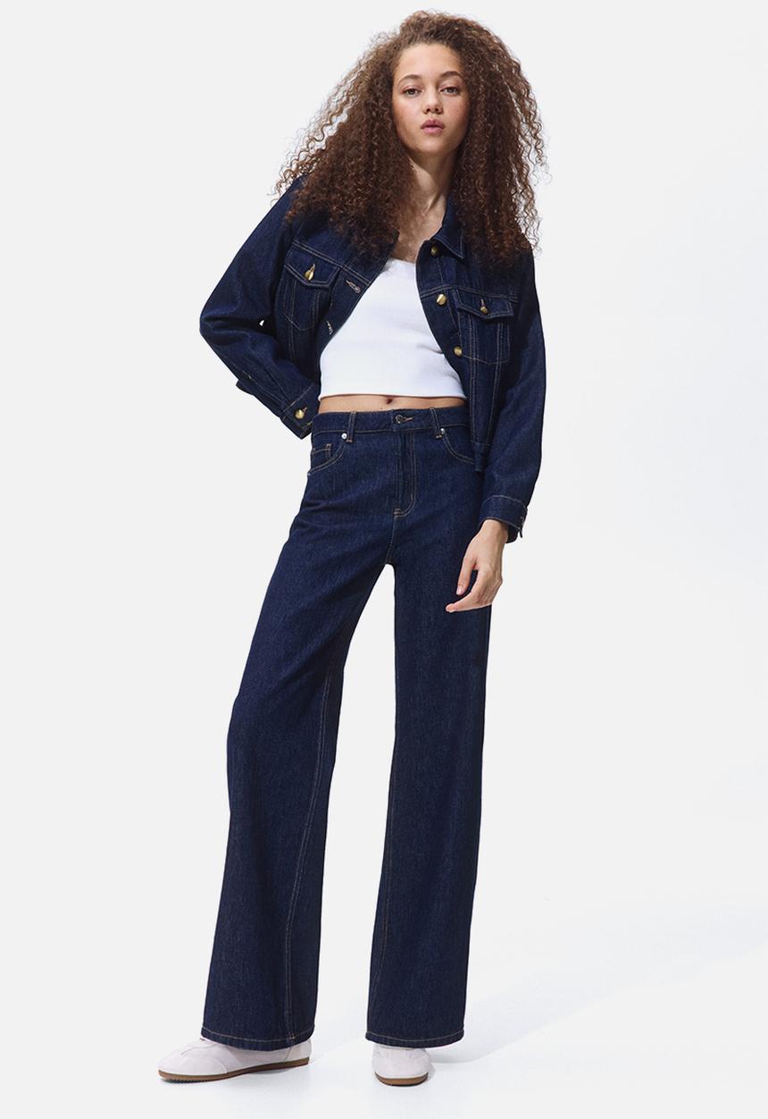 H&M - Wide high jeans - dark denim blue