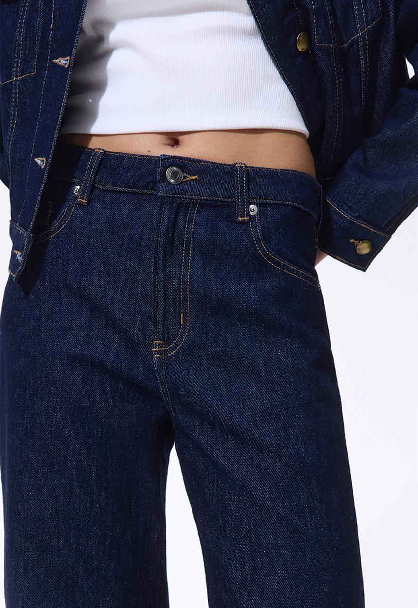H&M - Wide high jeans - dark denim blue