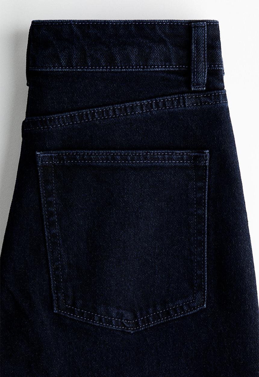 H&M - Wide high waist jeans - navy denim blue