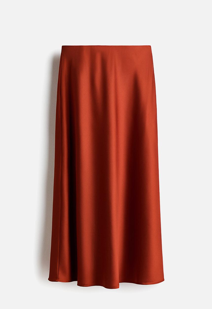 H&M - Midi skirt - burnt orange
