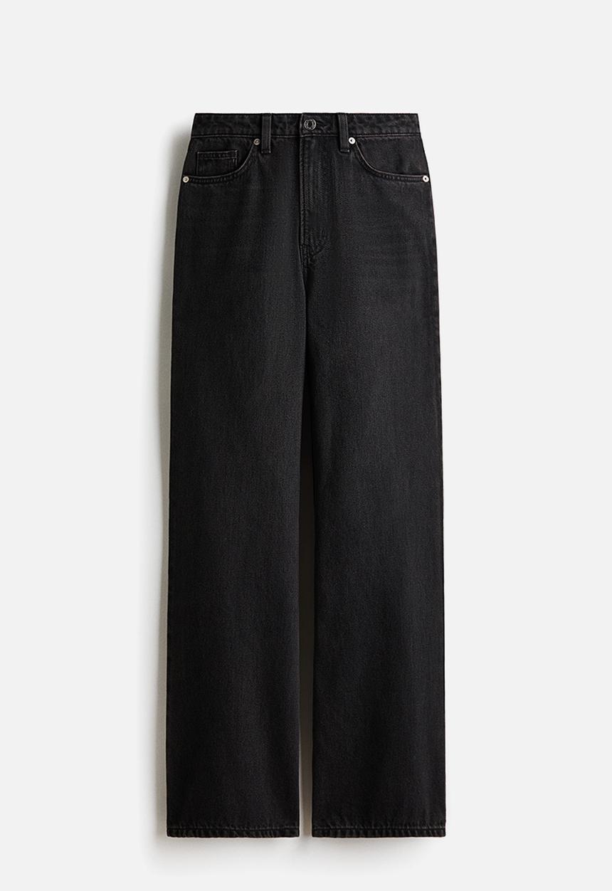 H&M - Wide high waist jeans - washed black