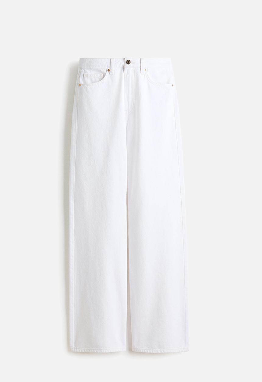 H&M - Wide high waist jeans - white