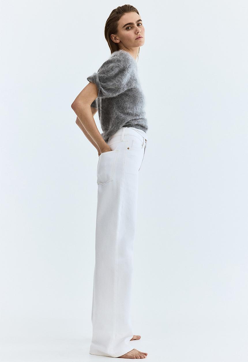 H&M - Wide high waist jeans - white