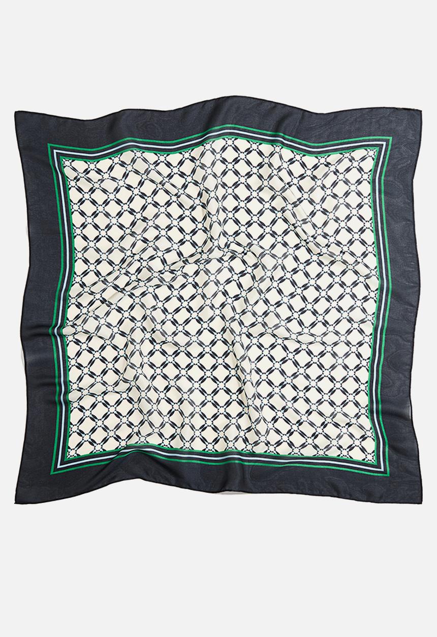 H&M - Patterned scarf - navy blue/patterned