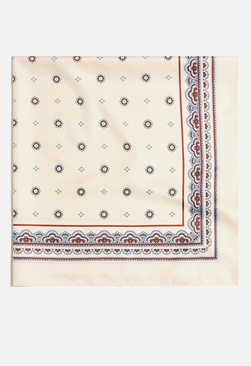 H&M - Patterned scarf - light beige/light blue
