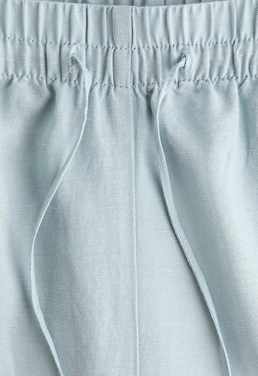 H&M - Linen-blend trousers - light turquoise
