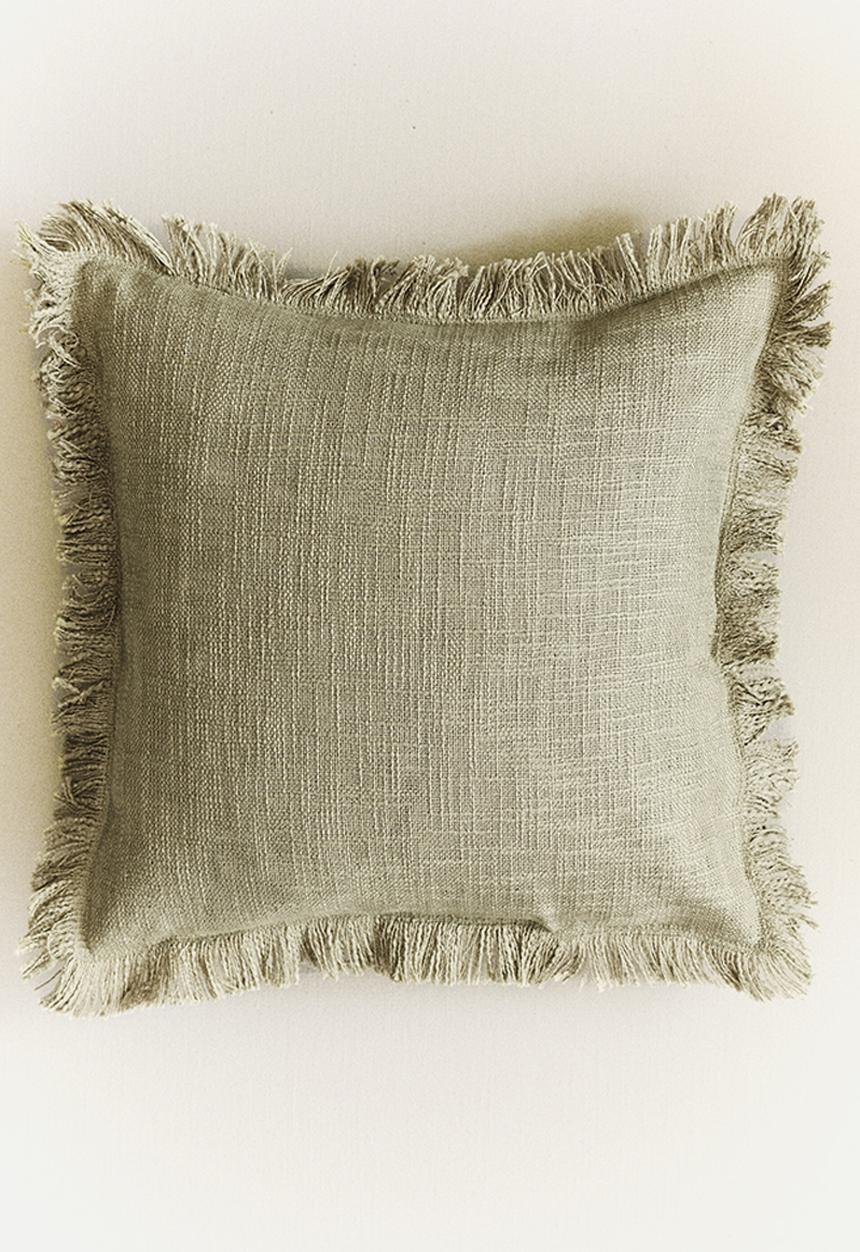 H&M - Slub weave cushion cover - sage green