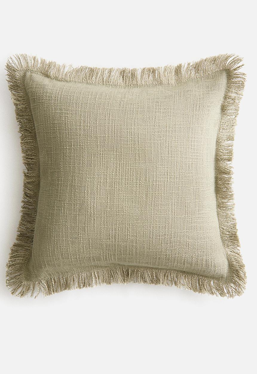 H&M - Slub weave cushion cover - sage green