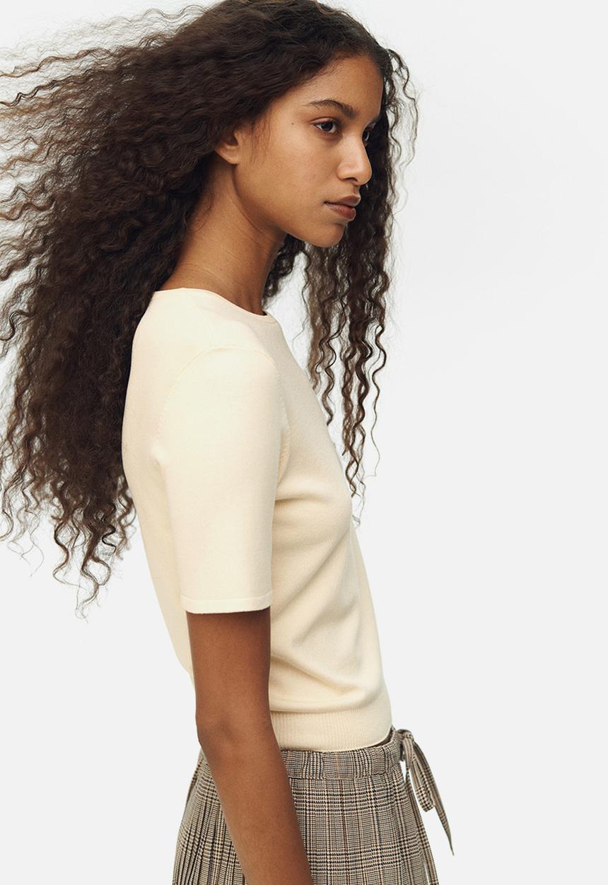H&M - Fine-knit t-shirt - light yellow