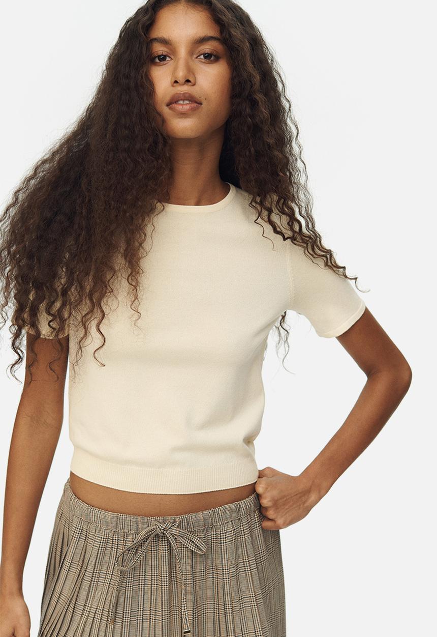 H&M - Fine-knit t-shirt - light yellow