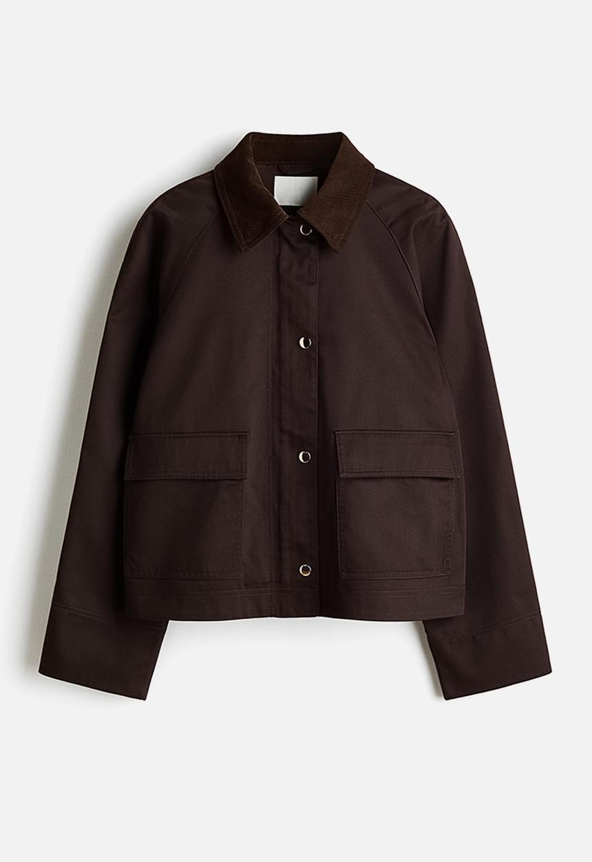 H&M - Corduroy-collar jacket - dark brown