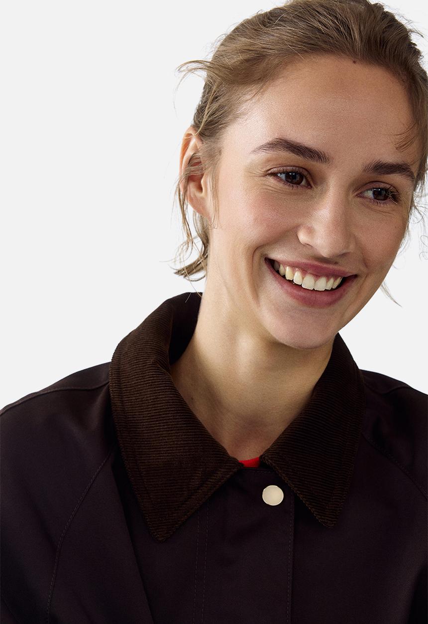 H&M - Corduroy-collar jacket - dark brown