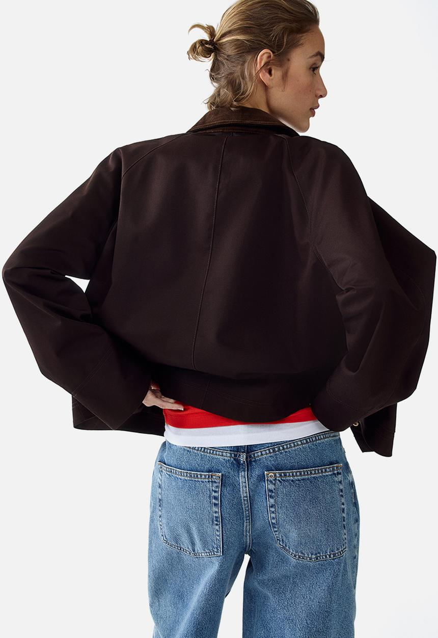 H&M - Corduroy-collar jacket - dark brown