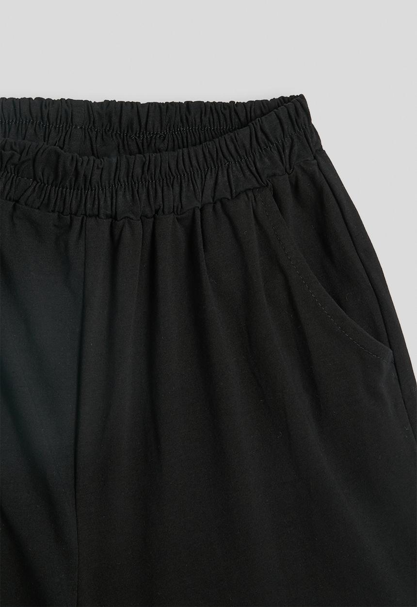 Pop Candy - Crew neck tee & shorts - black stripes & black