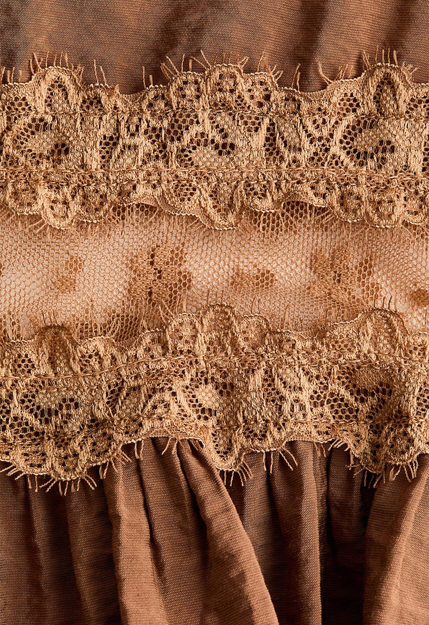 H&M - Lace-detail blouse - brown
