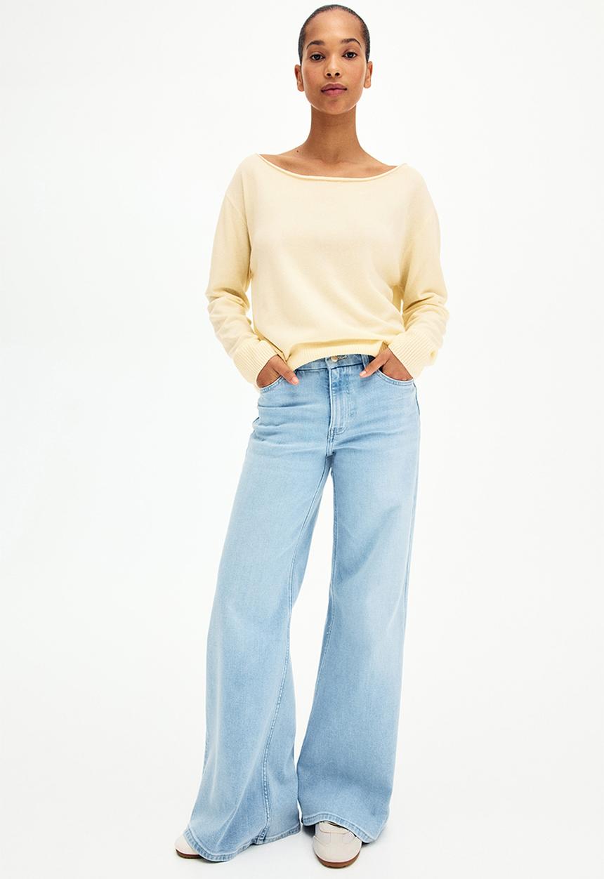 H&M - Off-the-shoulder jumper - light yellow