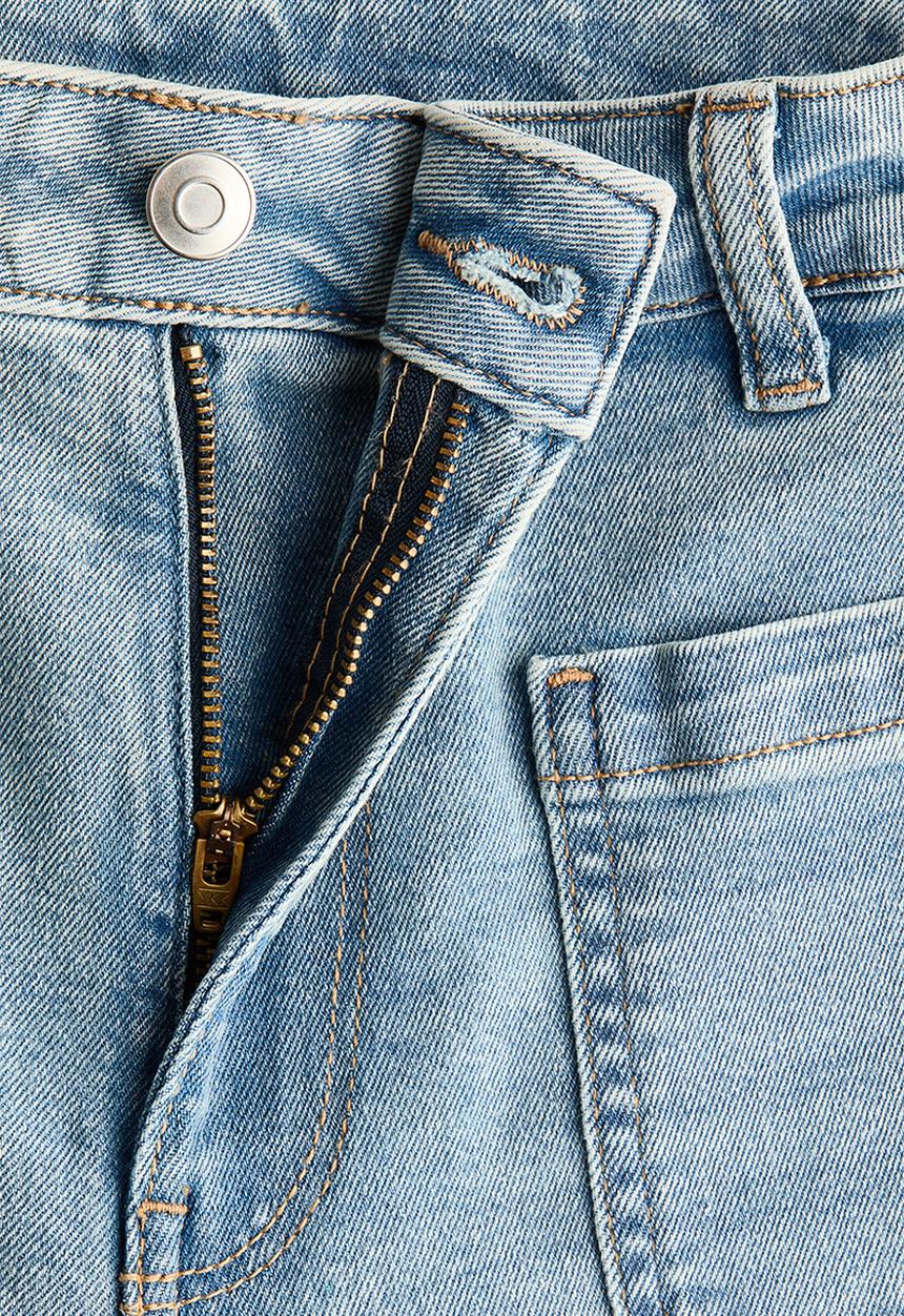 H&M - Wide high waist jeans - light denim blue