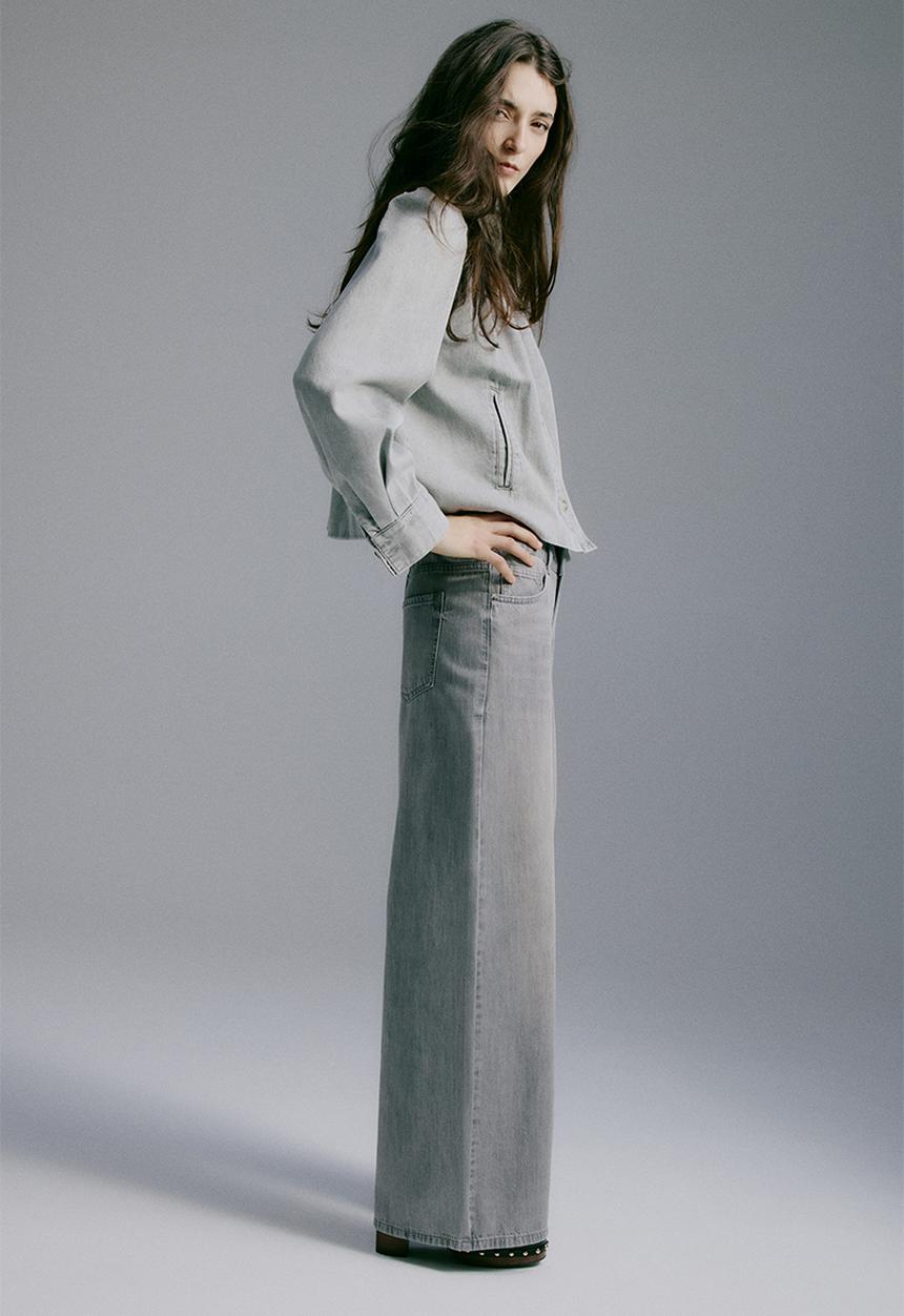 H&M - Wide regular waist jeans - grey