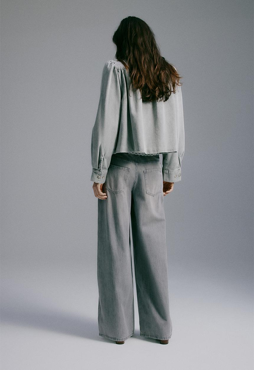 H&M - Wide regular waist jeans - grey