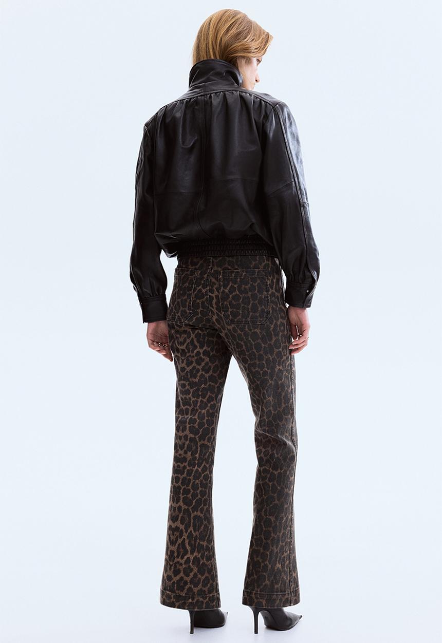 H&M - Flared high jeans - brown/leopard print