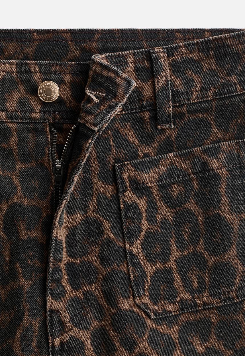 H&M - Flared high jeans - brown/leopard print