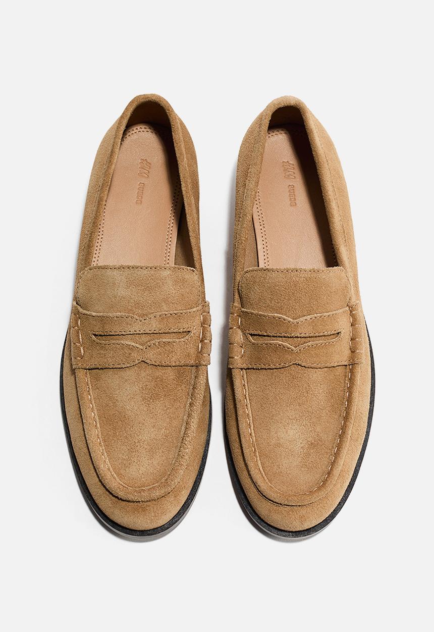 H&M - Split suede loafers - beige