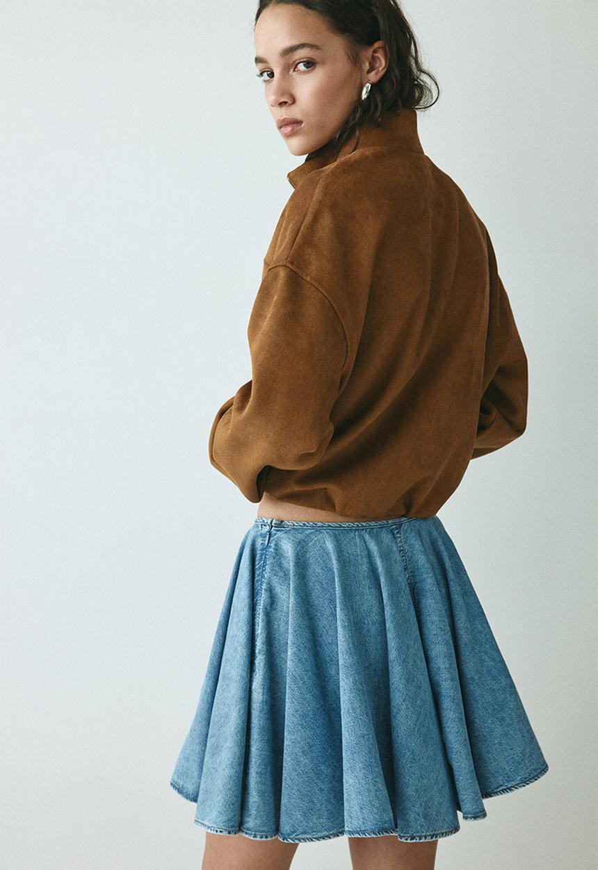 H&M - Flared denim skirt - denim blue