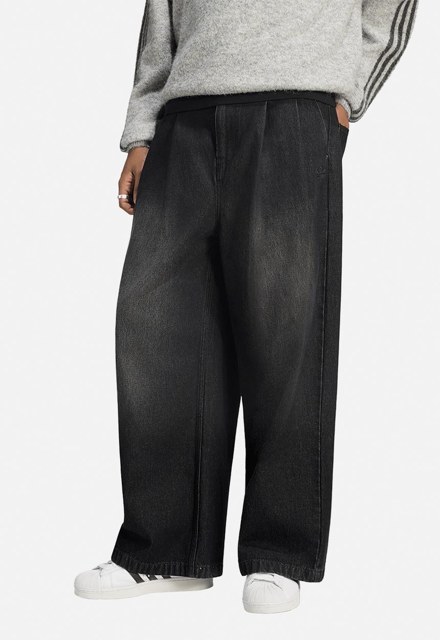 adidas Originals -  Originals Jeans Mid-Rise Wide Leg Denim  - True Black 