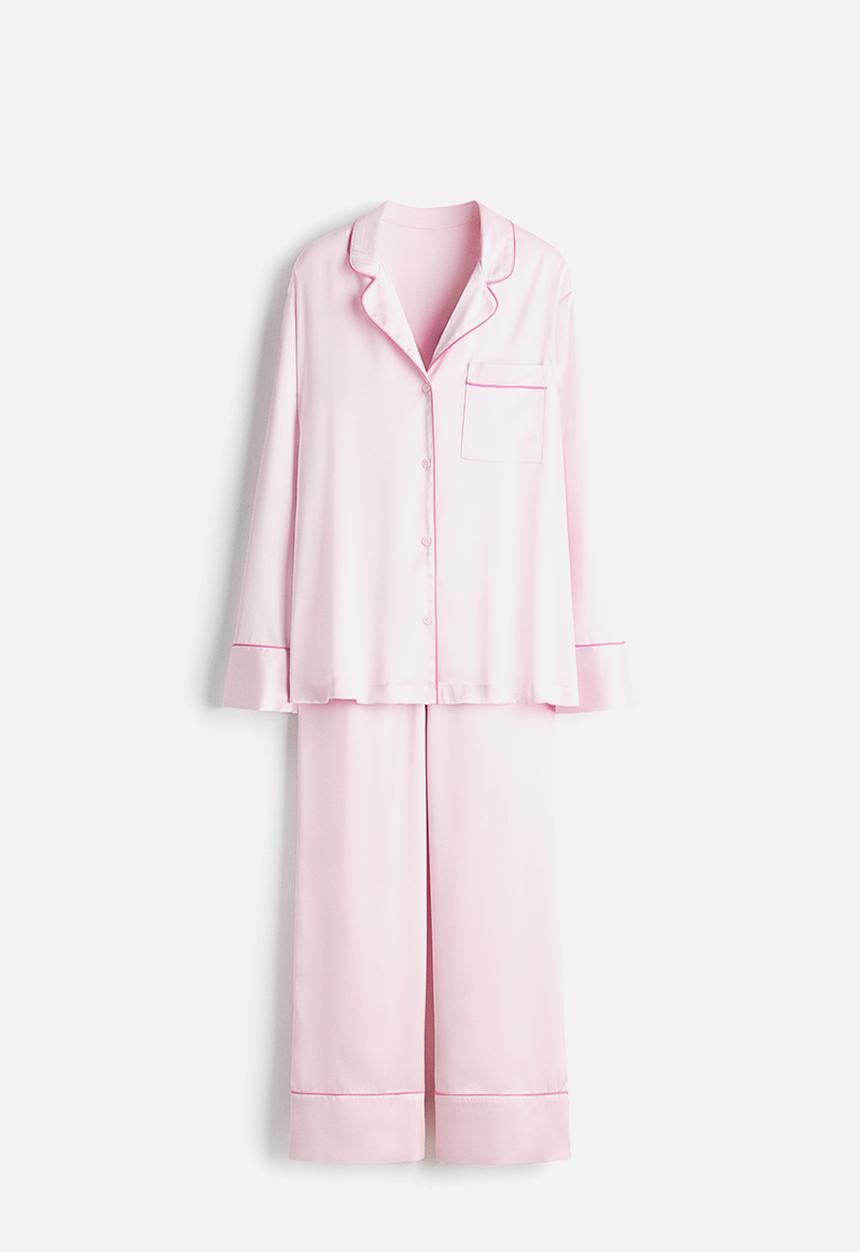 H&M - Satin pyjamas - light pink