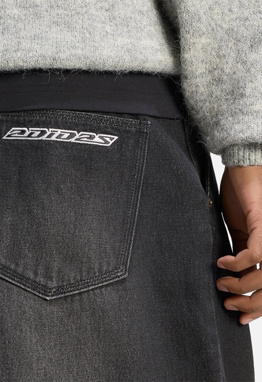 adidas Originals -  Originals Jeans Mid-Rise Wide Leg Denim  - True Black 
