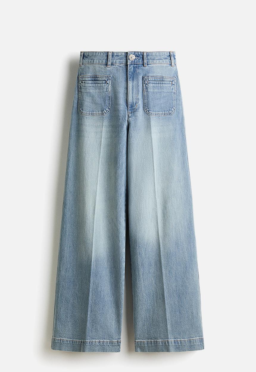 H&M - Wide high jeans - light denim blue