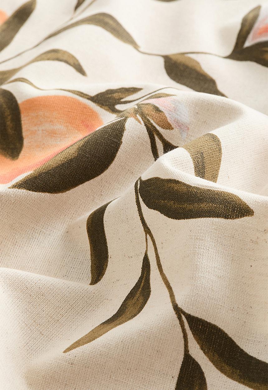 H&M - Patterned linen-blend tablecloth - light beige/oranges