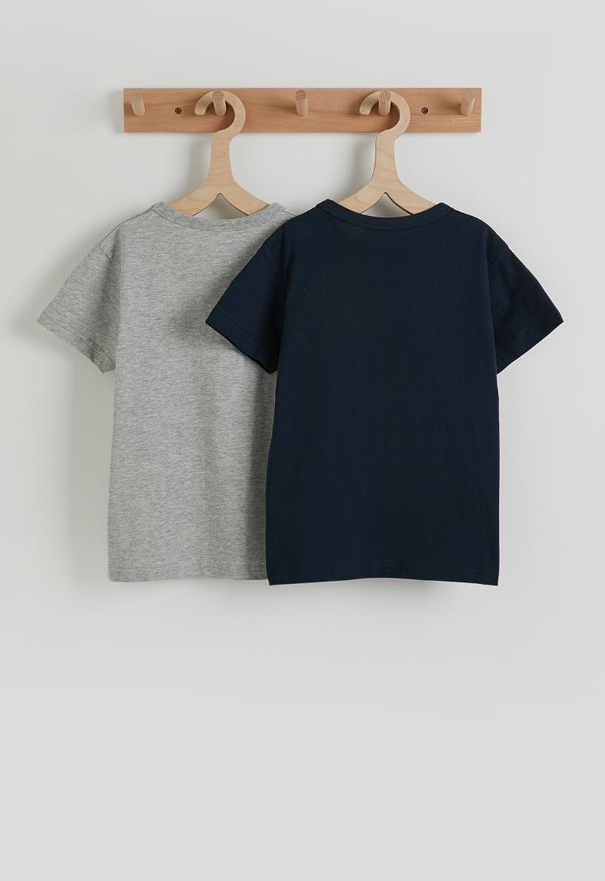 Pop Candy - 2 pack tee - grey/navy