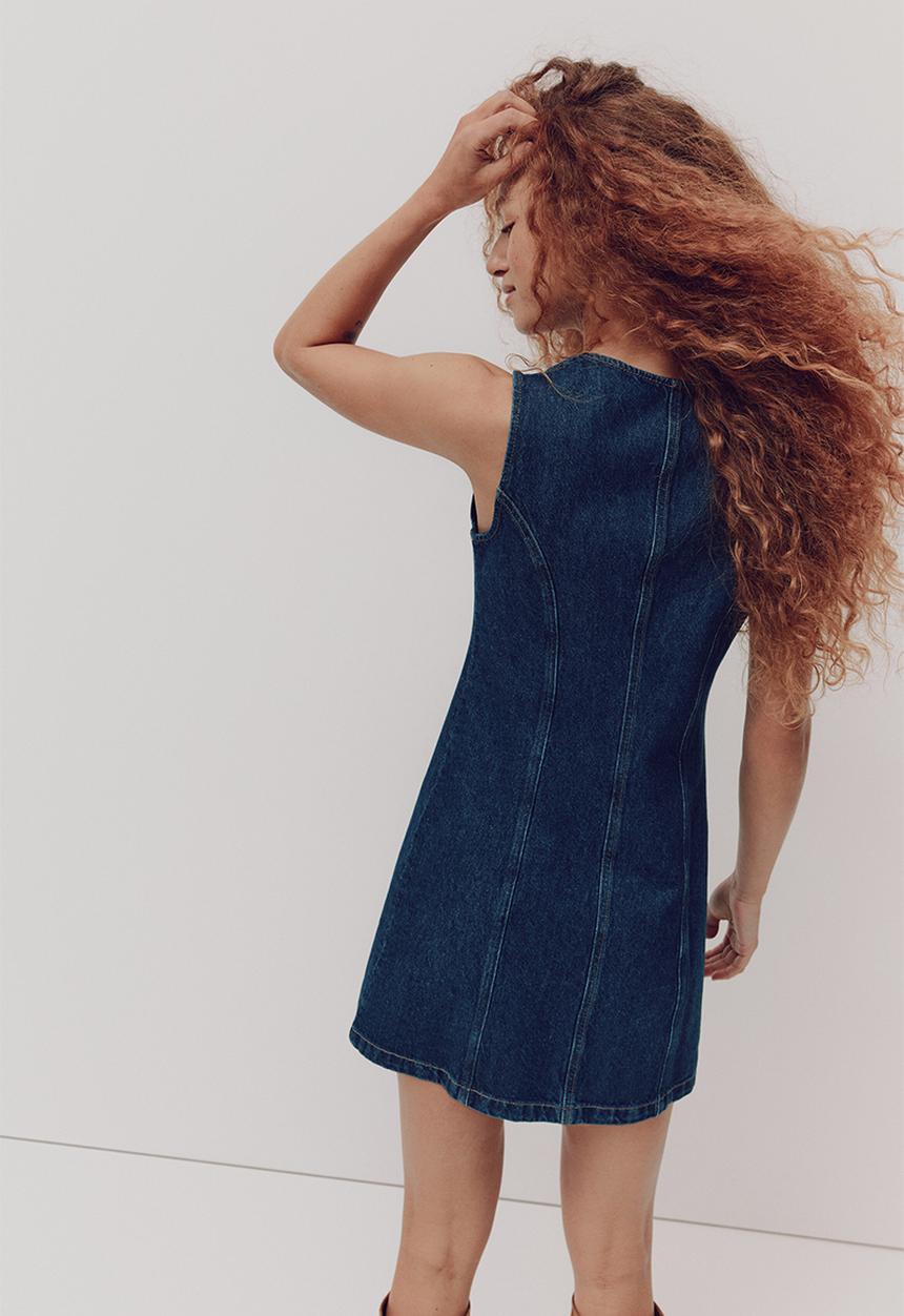 H&M - Denim mini dress - dark denim blue