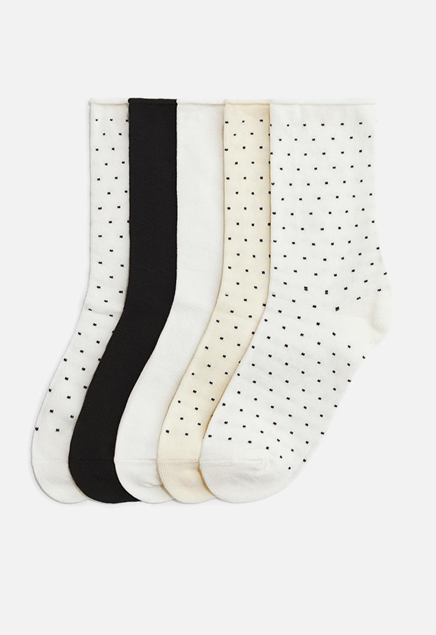 H&M - 5-pack socks - white/spotted
