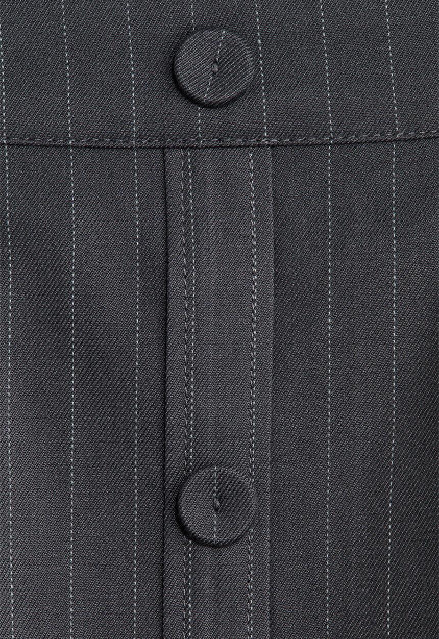H&M - Pleated twill skort - dark grey/pinstriped