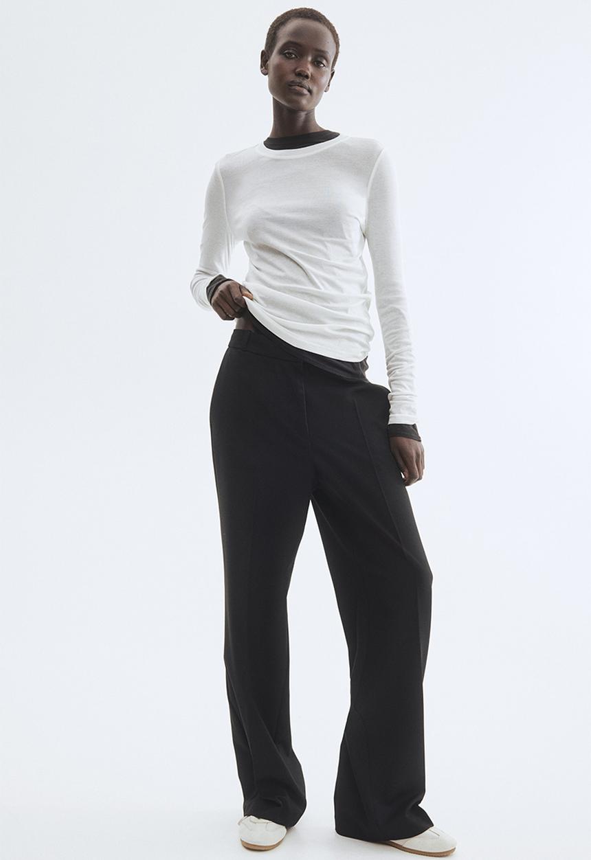 H&M - Tailored twill trousers - black